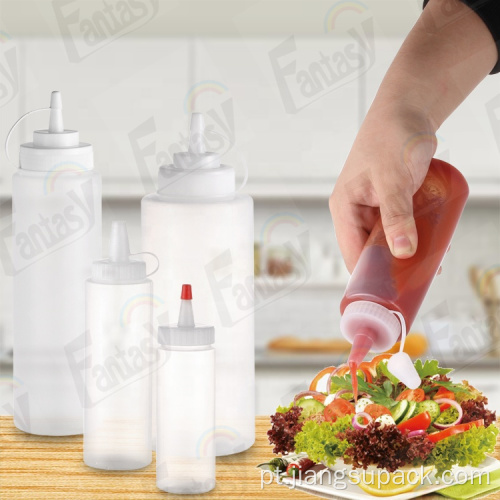 Molho de plástico de garrafa de ketchup dispensa garrafa de aperto